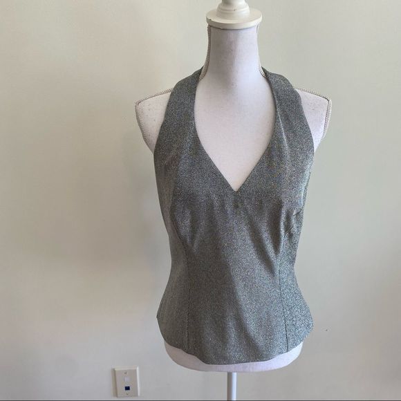 Women’s Silver Sparkle Halter Top Size 12 New With Tags - Picture 3 of 9